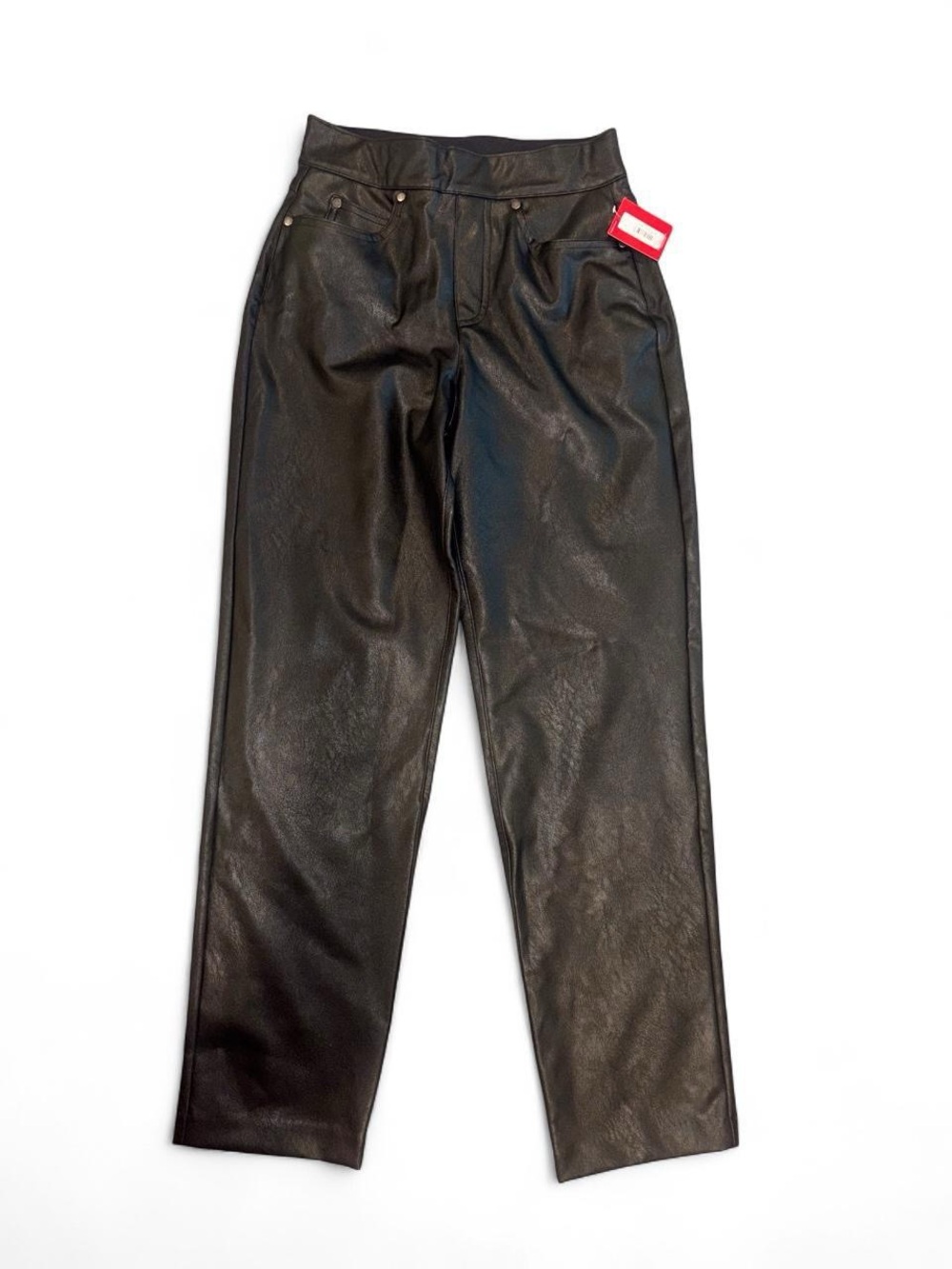 SPANX Black Faux Leather Straight-Leg Pants - Picture 1 of 2